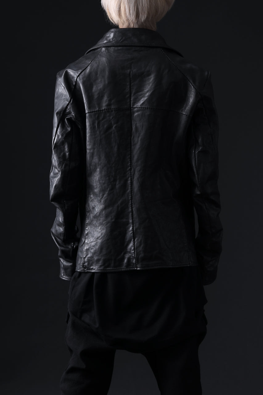 incarnation exclusive SOFT-FINISHED HORSE LEATHER DOUBLE BREAST MOTO JACKET MB-2 / OBJECT DYED (91N)
