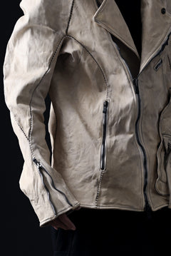 Load image into Gallery viewer, incarnation HORSE WHITE LEATHER DOUBLE BREAST MOTO JACKET MB-2 / DIRTY OIL WASHED (B00N-OC)