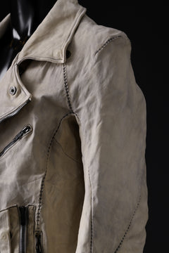 Load image into Gallery viewer, incarnation HORSE WHITE LEATHER DOUBLE BREAST MOTO JACKET MB-2 / DIRTY OIL WASHED (B00N-OC)