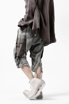 画像をギャラリービューアに読み込む, incarnation ARMY CARGO POCKET CROPPED PANT MP-1C / STRIPE + HORSE LEATHER (GRIGIO)