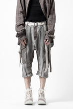 画像をギャラリービューアに読み込む, incarnation ARMY CARGO POCKET CROPPED PANT MP-1C / STRIPE + HORSE LEATHER (GRIGIO)