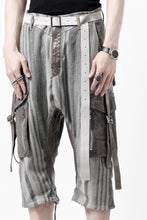 画像をギャラリービューアに読み込む, incarnation ARMY CARGO POCKET CROPPED PANT MP-1C / STRIPE + HORSE LEATHER (GRIGIO)