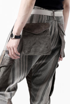 画像をギャラリービューアに読み込む, incarnation ARMY CARGO POCKET CROPPED PANT MP-1C / STRIPE + HORSE LEATHER (GRIGIO)