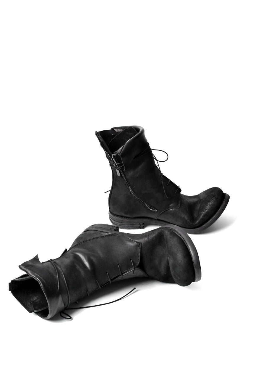 prtl x 4R4s exclusive Twisted Lace Boots / Cordovan full grain "No4-5" (BLACK)