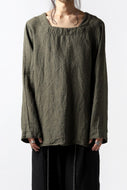 _vital square neck tunica tops / organic linen (苔/KHAKI)