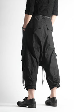 Load image into Gallery viewer, A.F ARTEFACT MILITARY SAROUEL WIDE PANTS / ZIP DOUBLE STRUCTURE (BLACK)