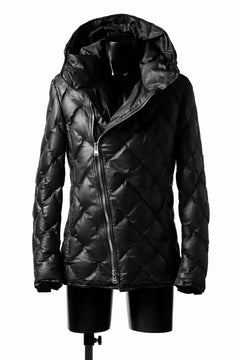 画像をギャラリービューアに読み込む, ISAMU KATAYAMA BACKLASH HOODED DOWN JACKET / [KANGAROO LEATHER / POLAND WHITE GOOSE] (BLACK)