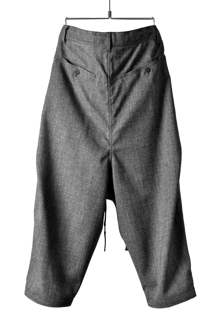 N/07 "MAUSK Detail" Three Dimensional Wide Tuck / Dart Cropped Pants #2 (GREY)