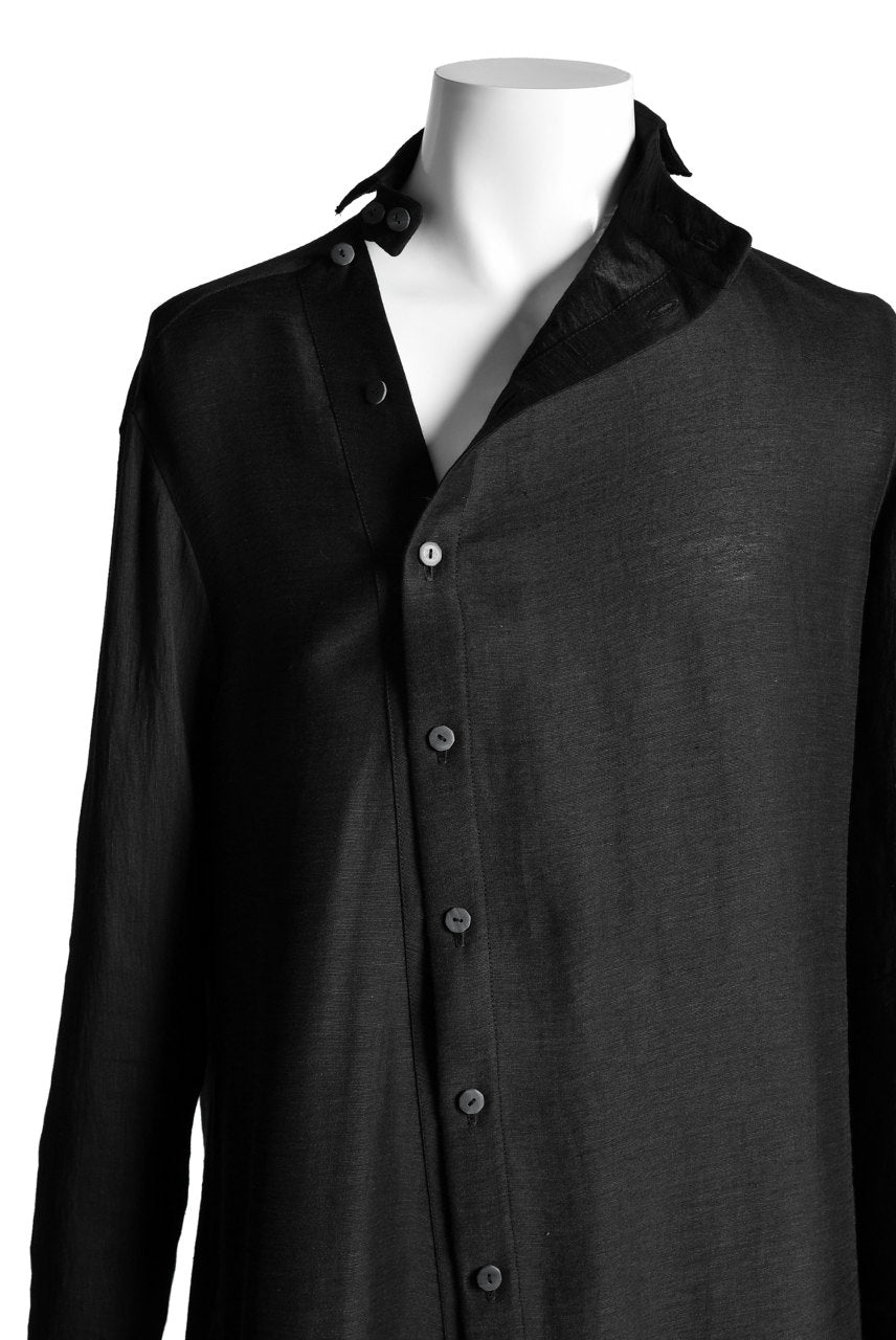 SOSNOVSKA DIAGONAL FLY LONG SHIRT (BLACK)