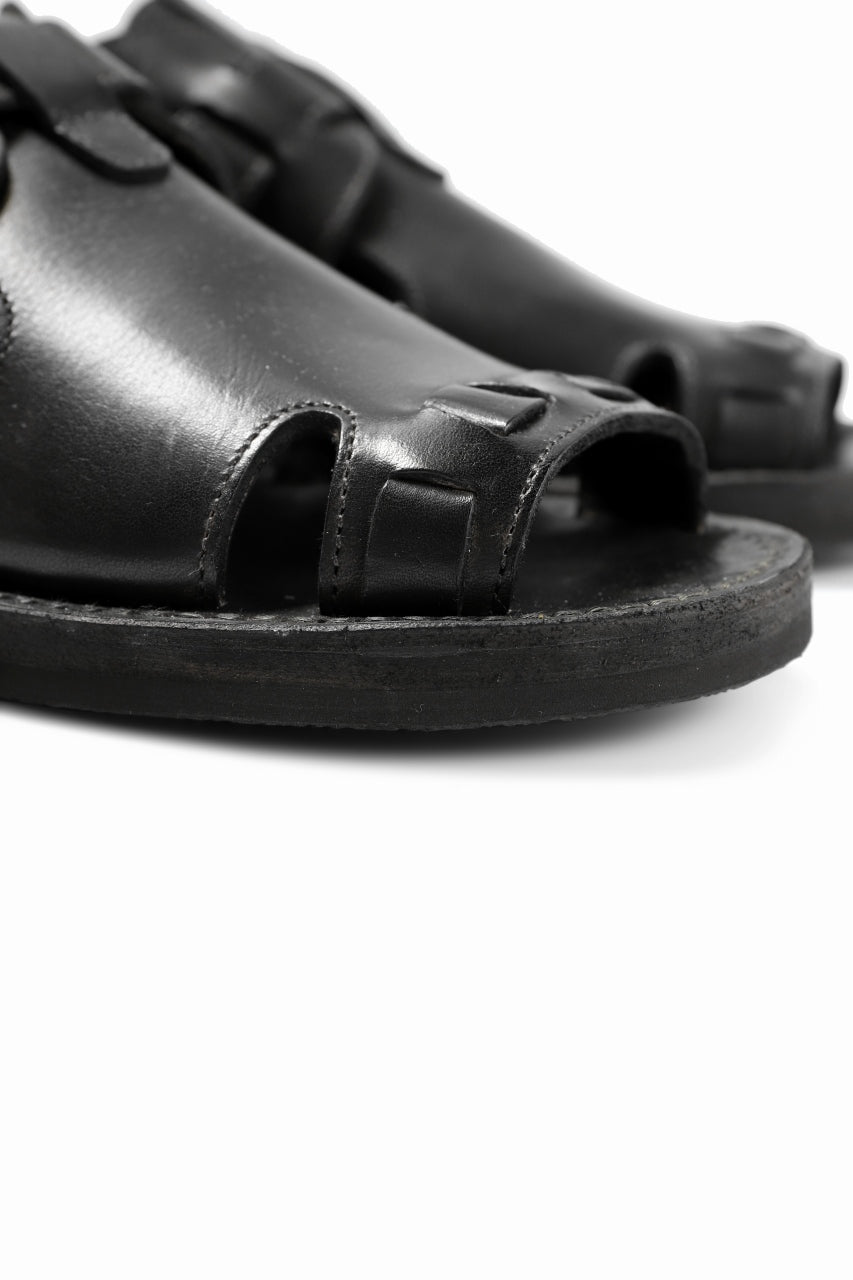 画像をギャラリービューアに読み込む, sus-sous sandal shoes / italy oiled cow leather *hand dyed (BLACK BROWN)