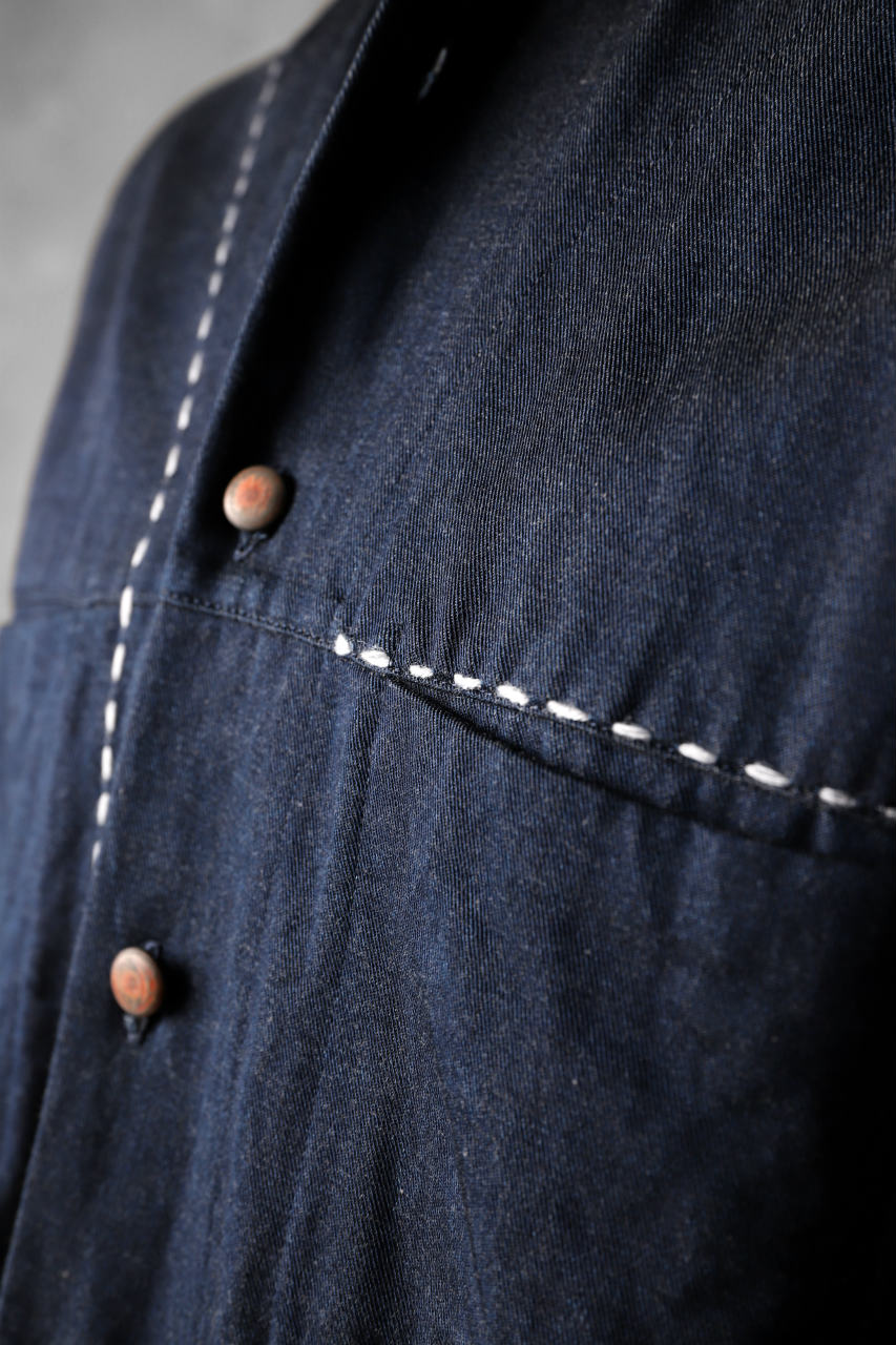 daska "NOBLE" stitchwork shirt / tencel denim (INDIGO)