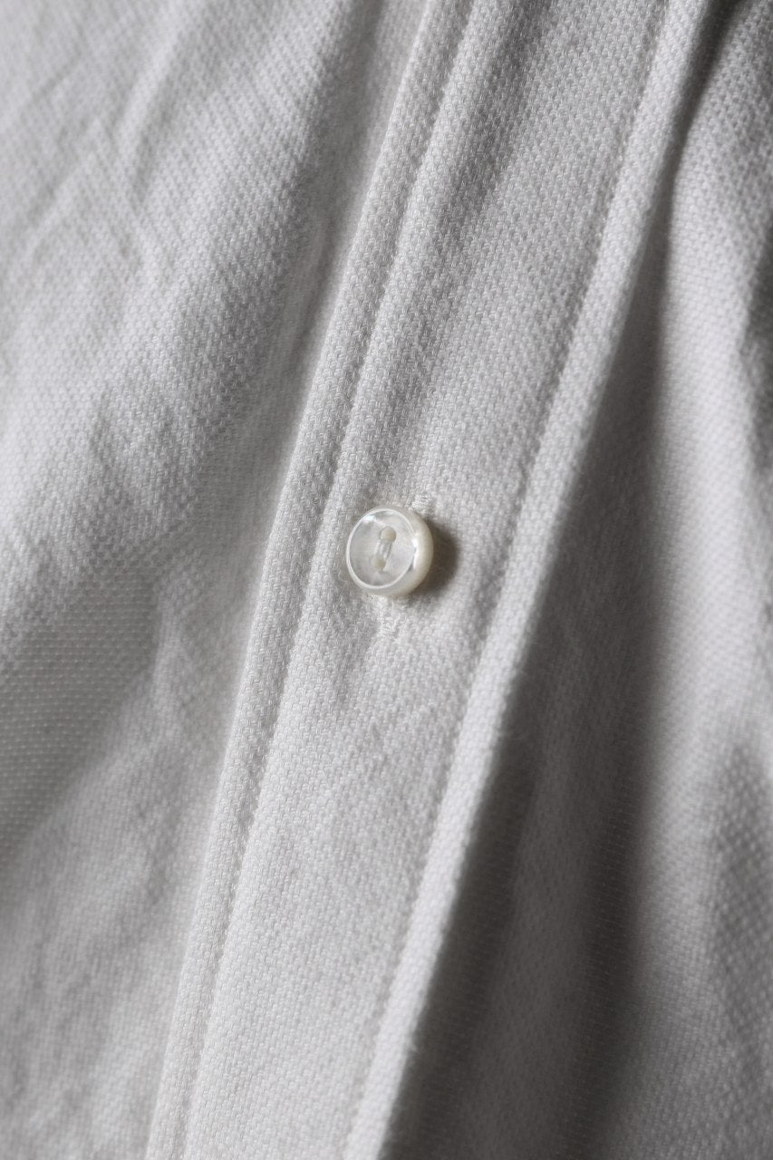 sus-sous band collar shirt #HOKKOH / C100 3/2 OX (WHITE)