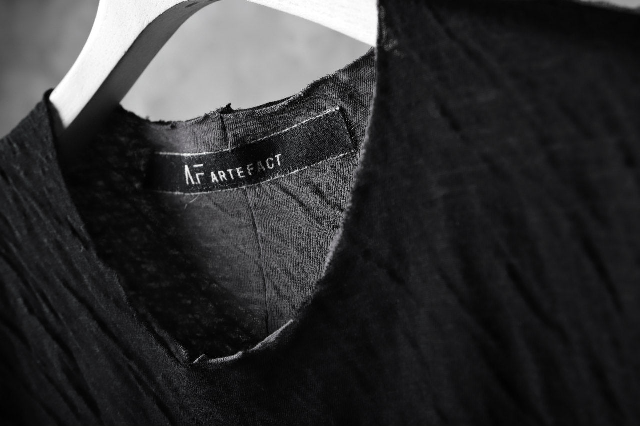 A.F ARTEFACT OUT SEAM HALF SLEEVE TEE / CONNECTING JERSEY (BLACK×GREY)