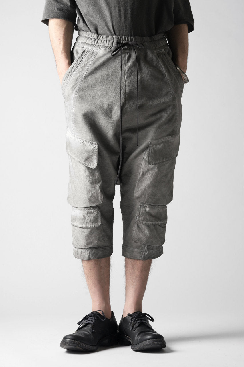 画像をギャラリービューアに読み込む, A.F ARTEFACT SWITCHING CROPPED CARGO SAROUEL / DYED COMBI FABRIC (GREY)