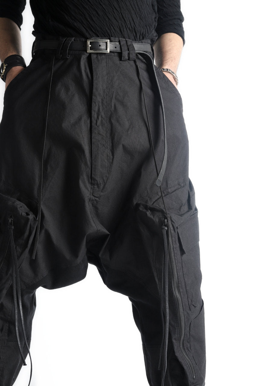 A.F ARTEFACT MILITARY SAROUEL WIDE PANTS / ZIP DOUBLE STRUCTURE (BLACK)