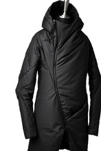 Load image into Gallery viewer, LEON EMANUEL BLANCK DISTORTION CURVED HOODED COAT / CLIMASHIELD PADDED (BLACK)
