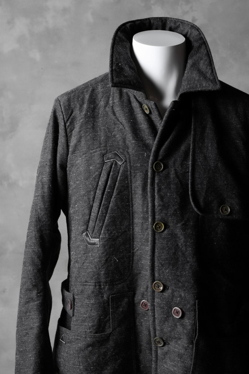 daska "STING" trench-mods coat / organic gauze padded (BLACK)