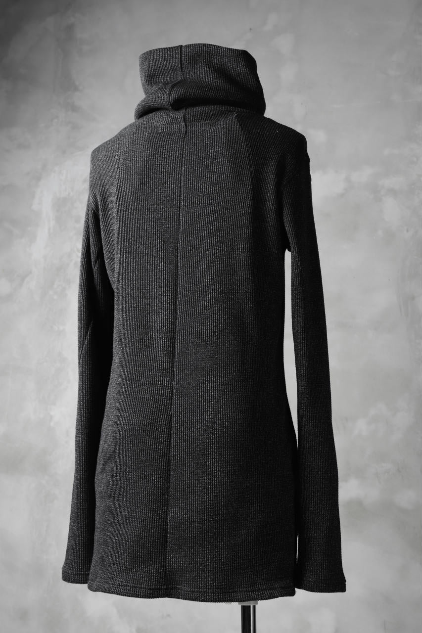 A.F ARTEFACT exclusive DUSTY WAFFLE DRAPED HIGH NECK TOPS (MELANGE BLACK)