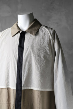 画像をギャラリービューアに読み込む, KAZUYUKI KUMAGAI Bal Collar Coat Layer-Detail / Cray Paper Cloth+Stripe (X.BEIGE)