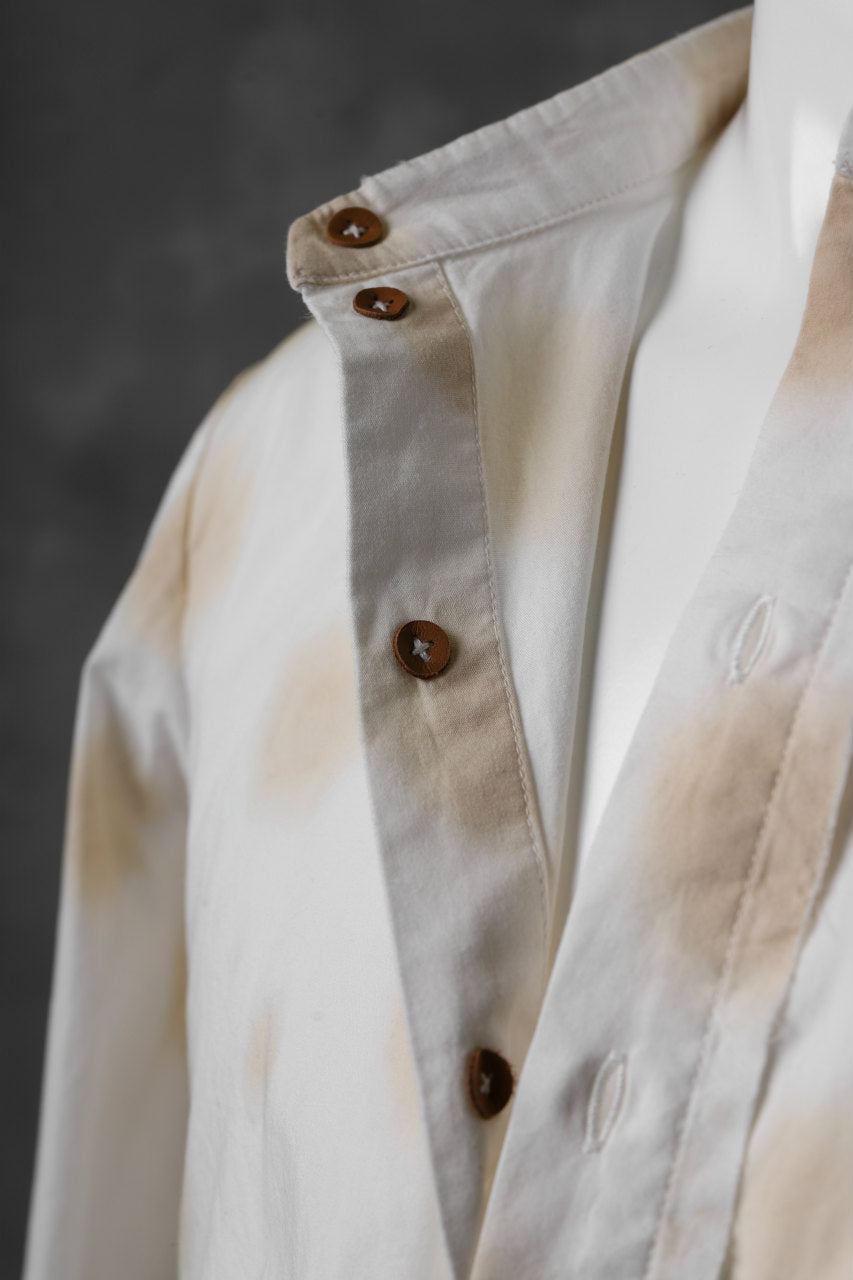Aleksandr Manamis Raw Hallf Collar Shirt / Tea Stain Dot