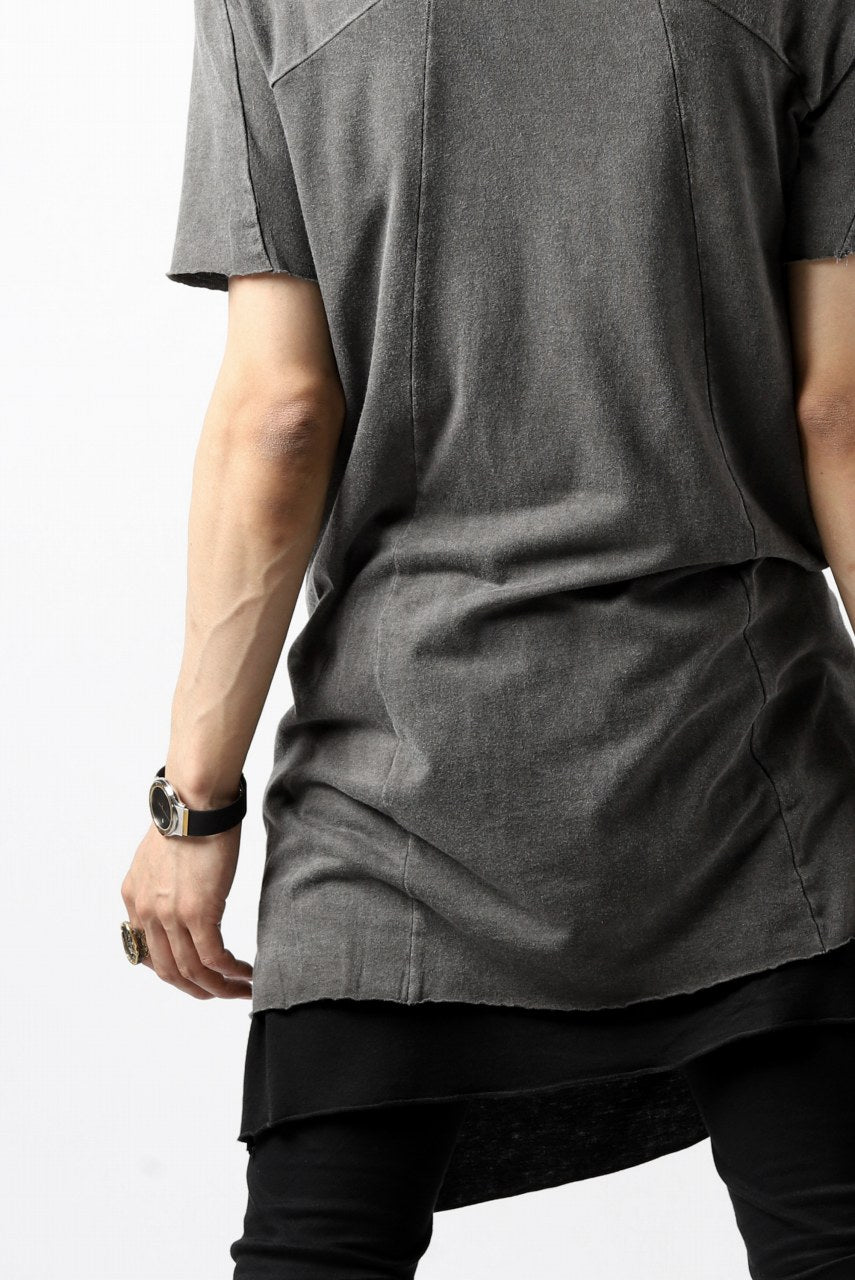 A.F ARTEFACT MULTI PANELED T-SHIRT / DYED COTTON JERSEY (GREY)