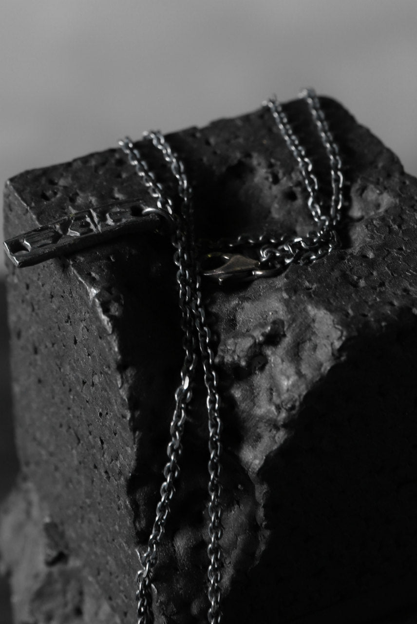 GASPARD HEX Meteorite Pendant with White Diamond / 60cm chain