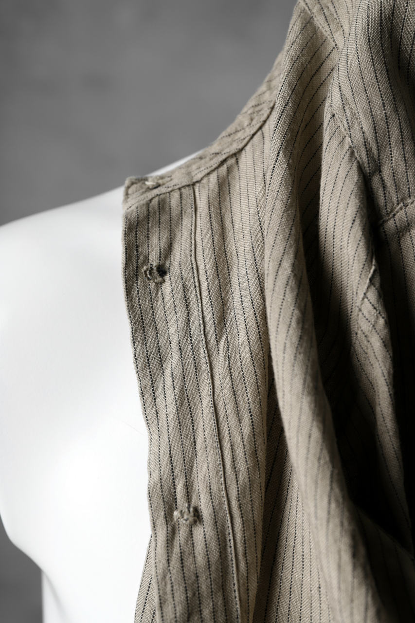 daska "JOHAN" stripe shirt / line plain weave (BEIGE STRIPE)