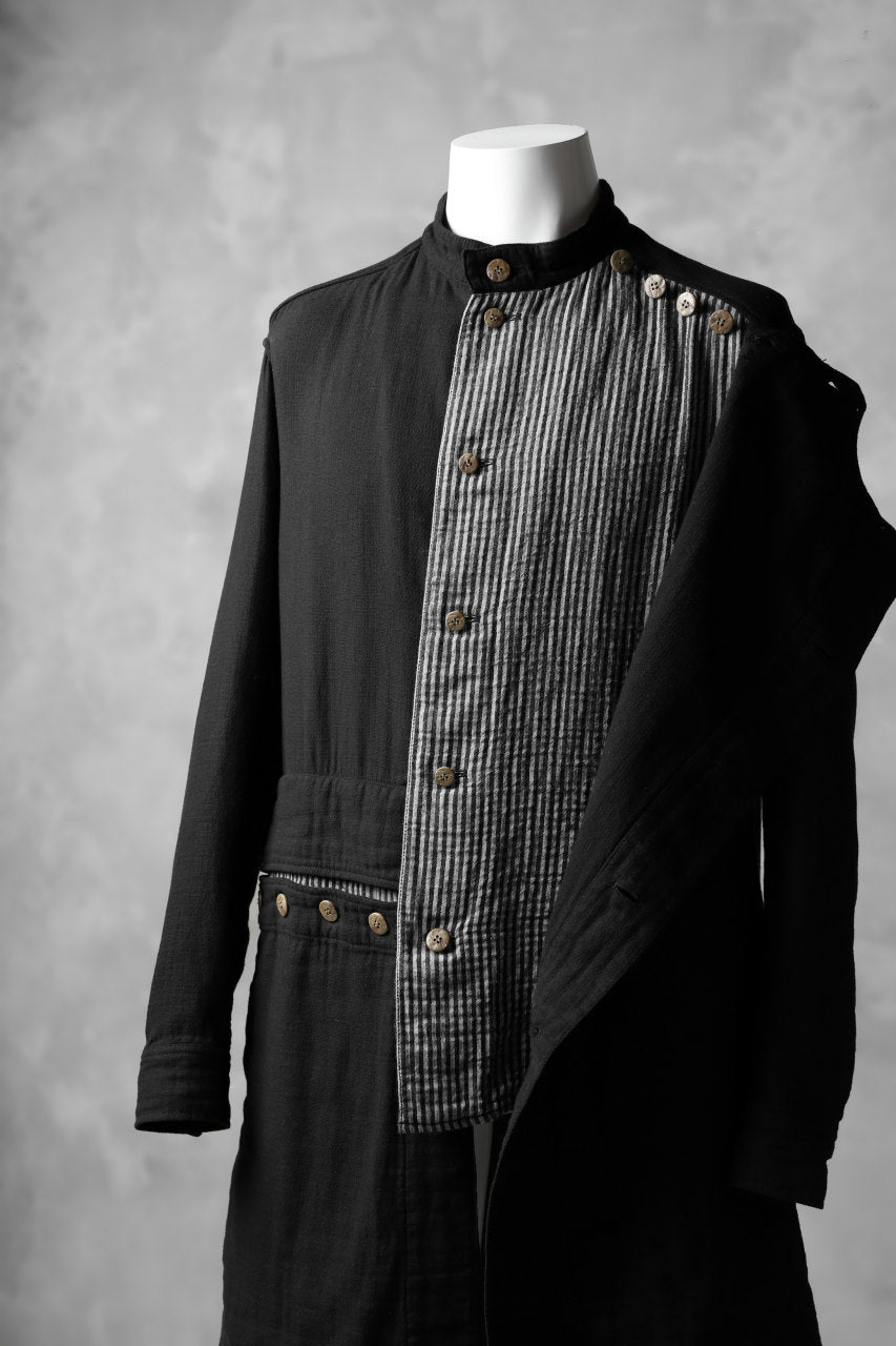 Load image into Gallery viewer, _vital layered shirts coat / cotton gauze and stripe