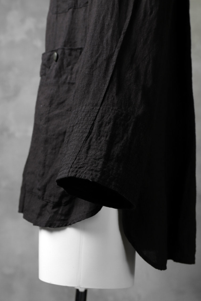 daska "vincent" painter-smock shirt / light linen (BLACK)