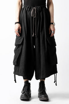 画像をギャラリービューアに読み込む, A.F ARTEFACT DRAWSTRING-HEM WIDE CARGO PANTS (BLACK)