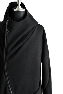 画像をギャラリービューアに読み込む, LEON EMANUEL BLANCK DISTORTION HOODED CURVE COAT / CASHMERE KNIT MELTON (BLACK)