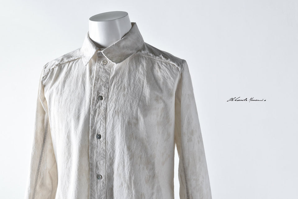 Load image into Gallery viewer, Aleksandr Manamis LAYERED PLACKET SHIRT / Tea Stain Dyed