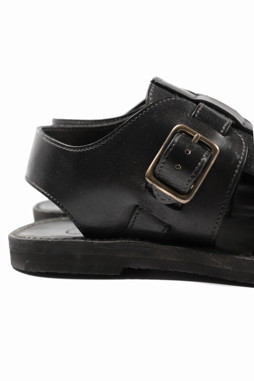 画像をギャラリービューアに読み込む, sus-sous sandal shoes / italy oiled cow leather *hand dyed (BLACK BROWN)