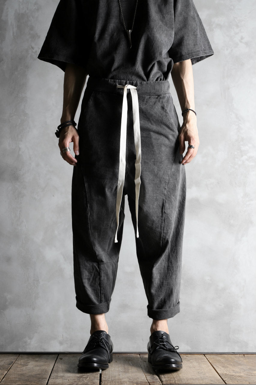 KLASICA DROP CROTCH CURVED PANTS / GARMENT PIGMENT DYED (PIGMENT GREY)