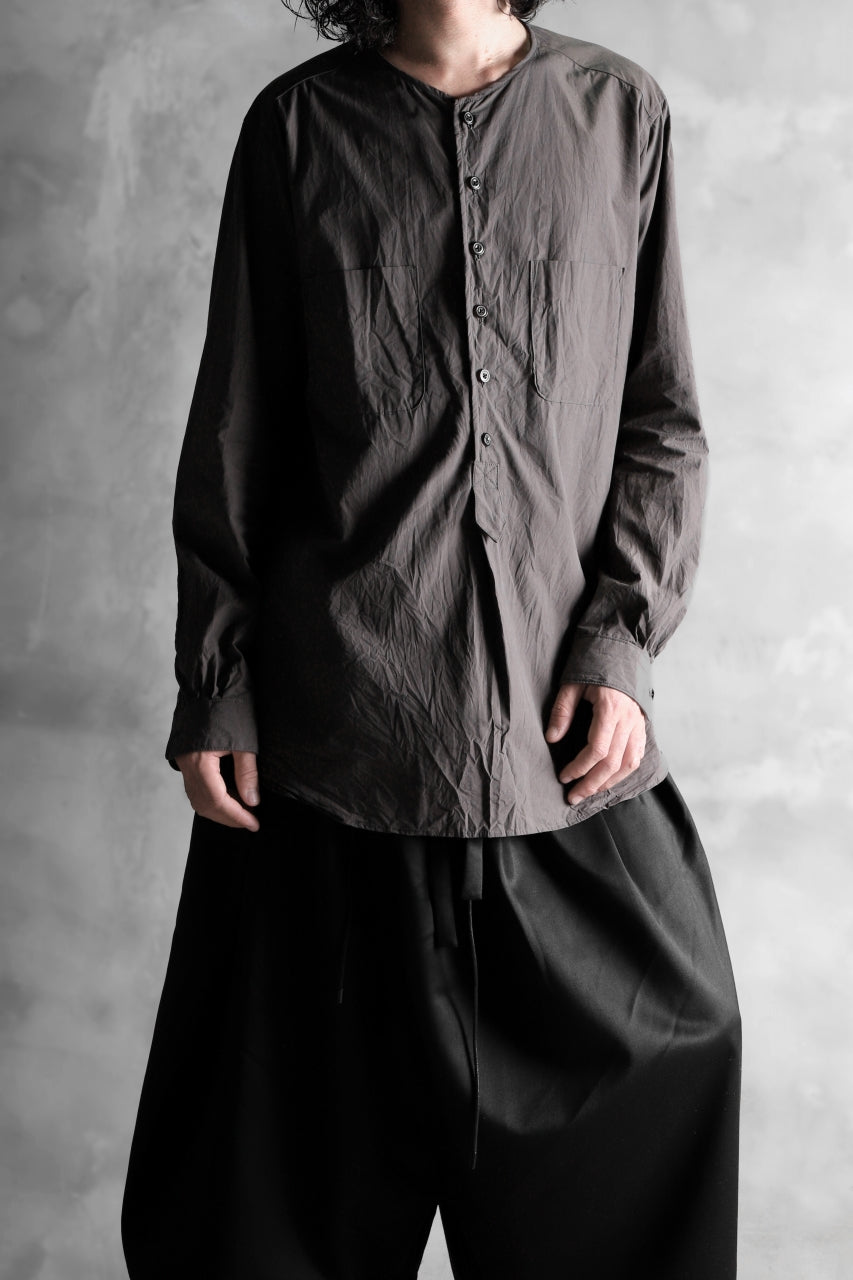 KLASICA SABRON HALF BUTTON PULLOVER SHIRT / TYPE-WRITER CLOTH (MOSS)