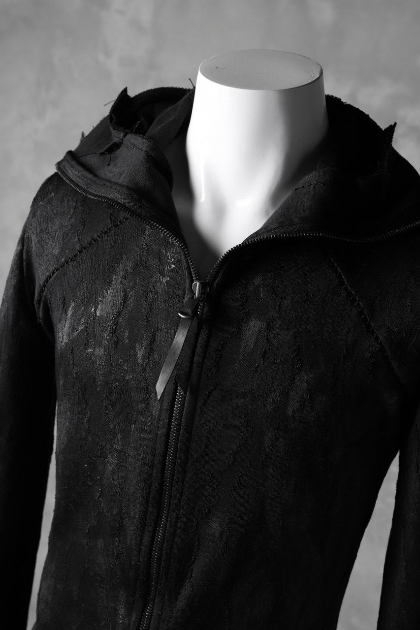 LEON EMANUEL BLANCK FORCED HOODY ZIPPED / SPHERE KNIT JACQUARD WITH LATEX
