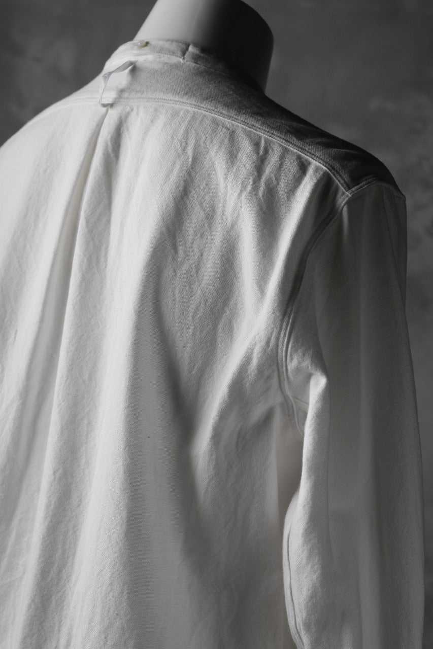 画像をギャラリービューアに読み込む, sus-sous band collar shirt #HOKKOH / C100 3/2 OX (WHITE)