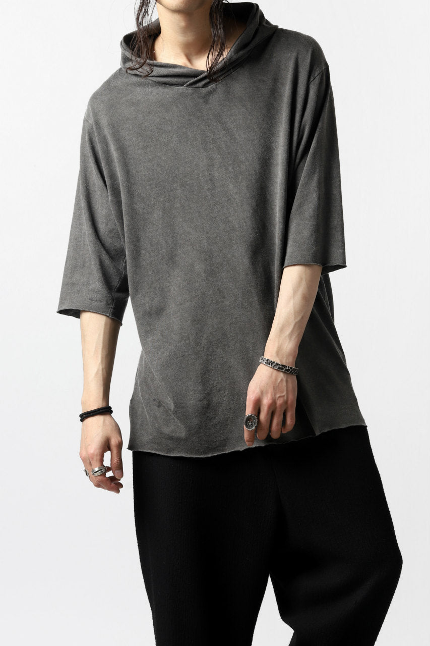 A.F ARTEFACT RELAX HOODIE TOPS / DYED COTTON JERSEY (GREY)