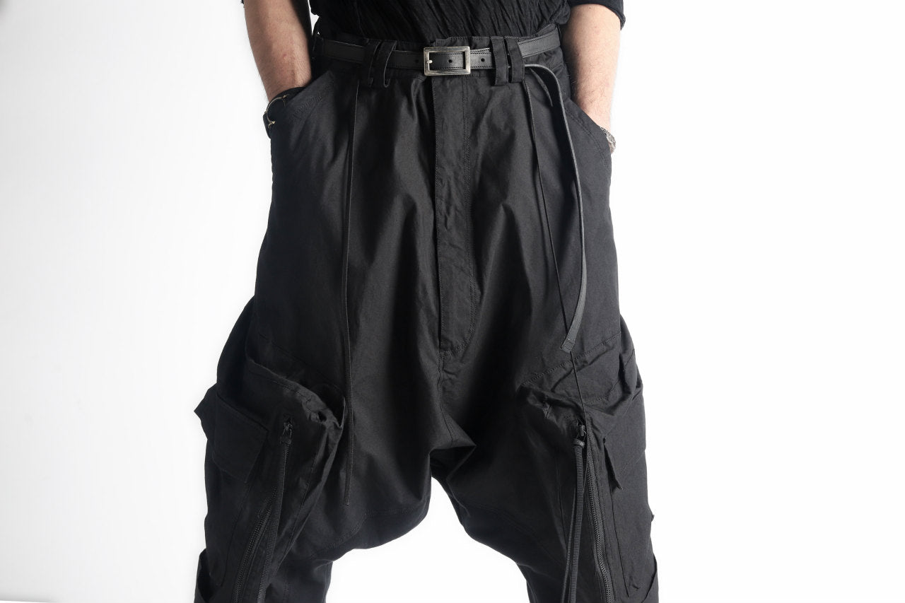 A.F ARTEFACT MILITARY SAROUEL WIDE PANTS / ZIP DOUBLE STRUCTURE (BLACK)