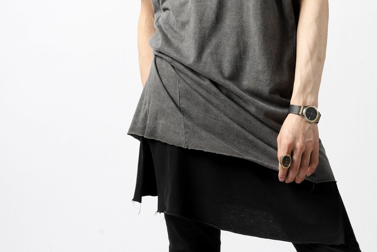 A.F ARTEFACT MULTI PANELED T-SHIRT / DYED COTTON JERSEY (GREY)