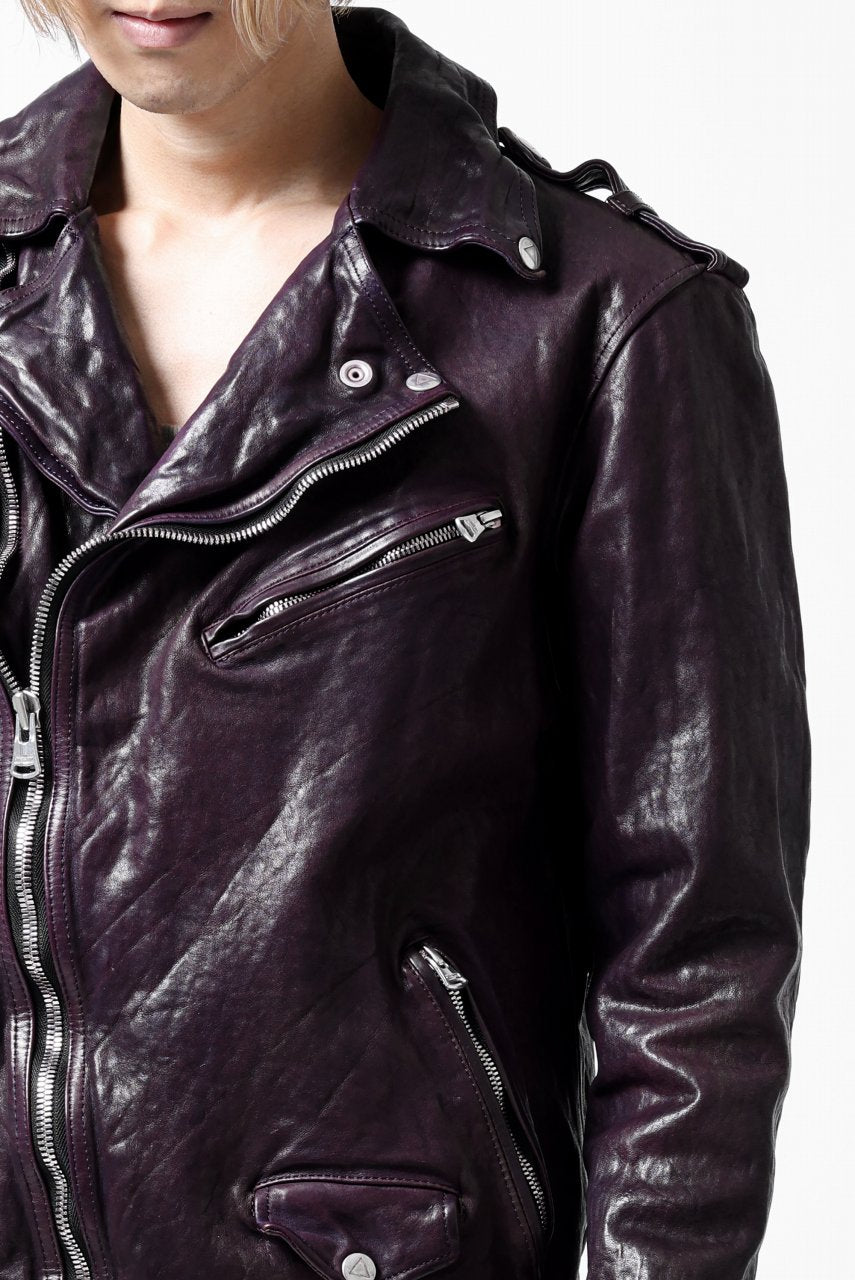 ISAMU KATAYAMA BACKLASH DOUBLE BREASTED JACKET / DOUBLE-SHOULDER OBJECT DYED (PURPLE)