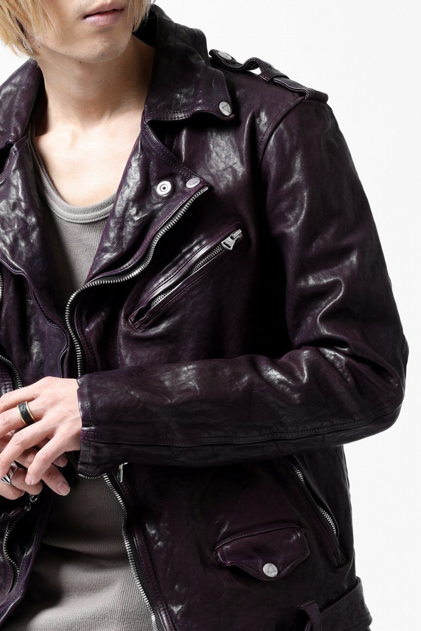 ISAMU KATAYAMA BACKLASH DOUBLE BREASTED JACKET / DOUBLE-SHOULDER OBJECT DYED (PURPLE)