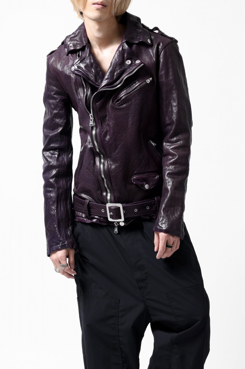 ISAMU KATAYAMA BACKLASH DOUBLE BREASTED JACKET / DOUBLE-SHOULDER OBJECT DYED (PURPLE)