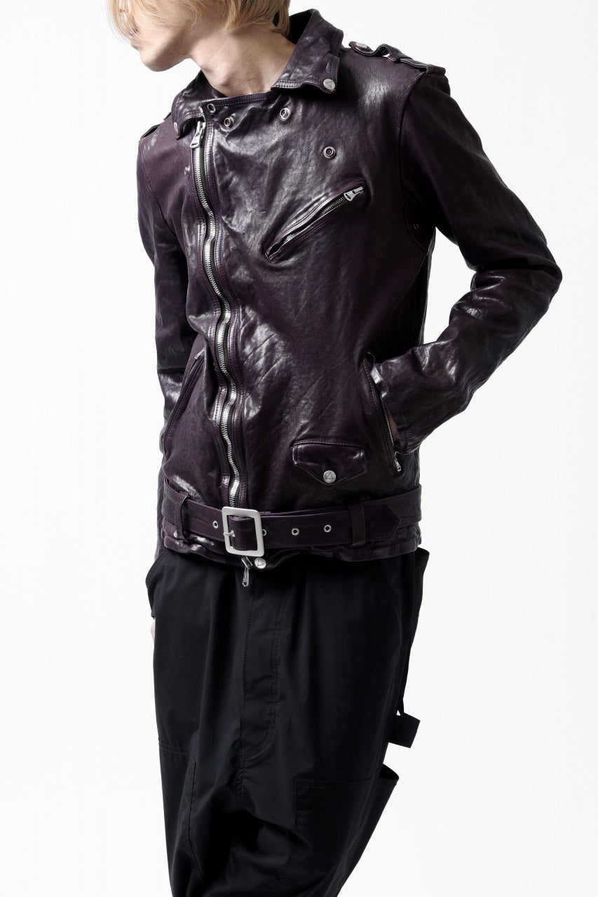 ISAMU KATAYAMA BACKLASH DOUBLE BREASTED JACKET / DOUBLE-SHOULDER OBJECT DYED (PURPLE)