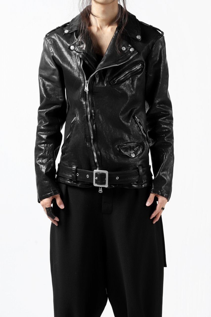 ISAMU KATAYAMA BACKLASH DOUBLE BREASTED JACKET / DOUBLE-SHOULDER OBJECT DYED (BLACK)