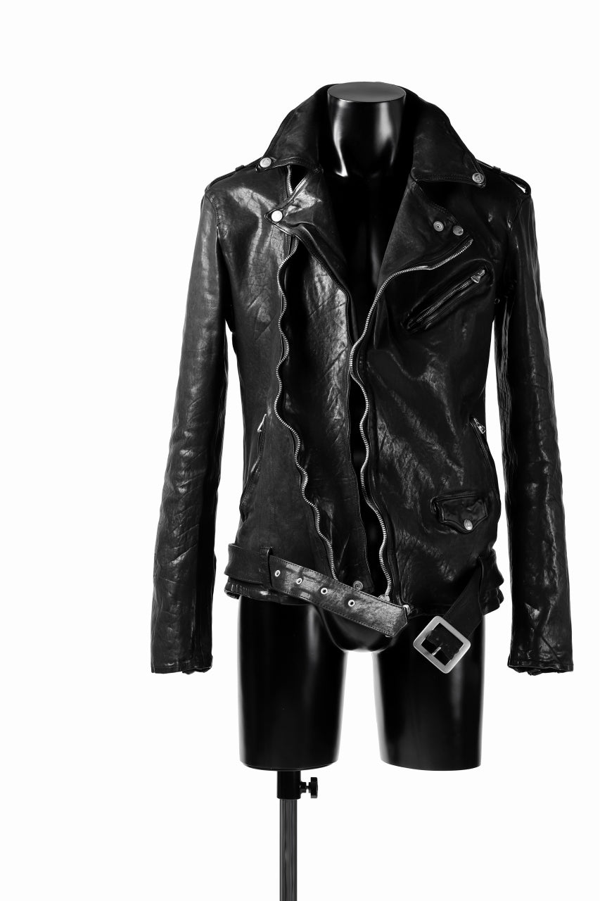 ISAMU KATAYAMA BACKLASH DOUBLE BREASTED JACKET / DOUBLE-SHOULDER OBJECT DYED (BLACK)