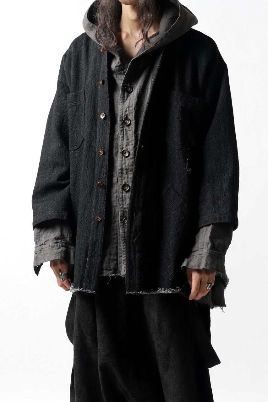 A.F ARTEFACT exclusive ENGINEER SHIRT-JKT / LOW COUNT DENIM (BLACK)