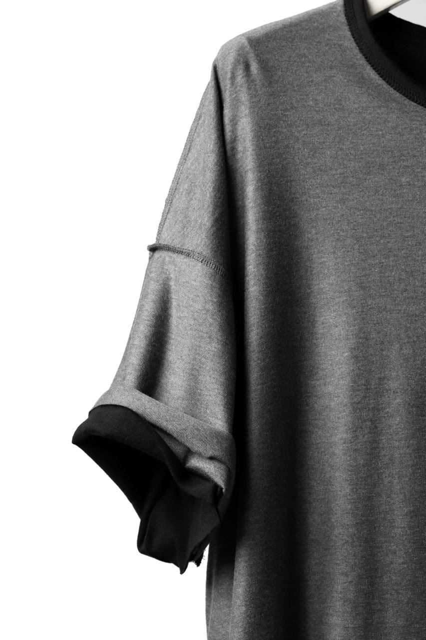 A.F ARTEFACT exclusive OVER SIZED LAYERED TEE (BLACK x GREY)