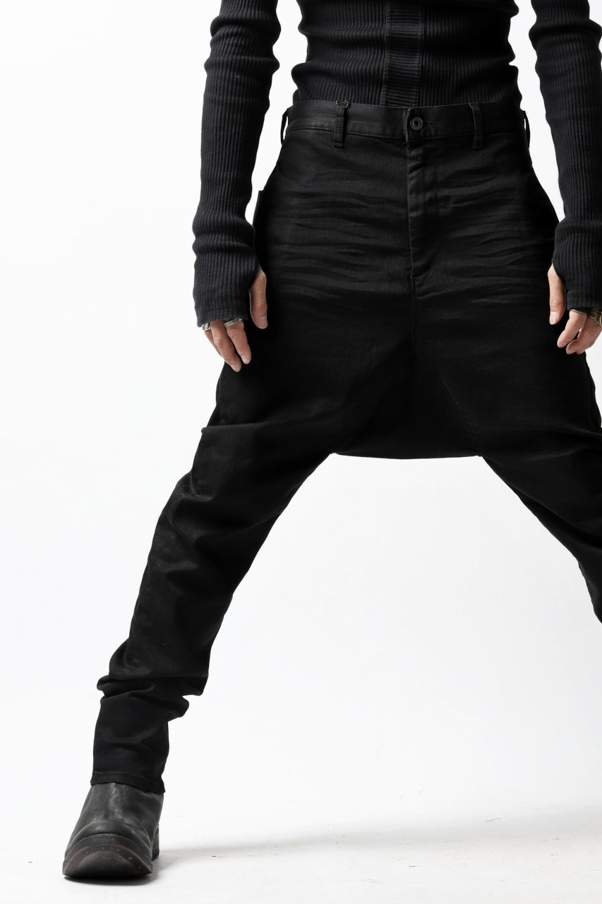 ISAMU KATAYAMA BACKLASH SARROUEL PANTS / HIGH POWER STRETCH DENIM (BLACK)