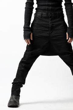 Load image into Gallery viewer, ISAMU KATAYAMA BACKLASH SARROUEL PANTS / HIGH POWER STRETCH DENIM (BLACK)